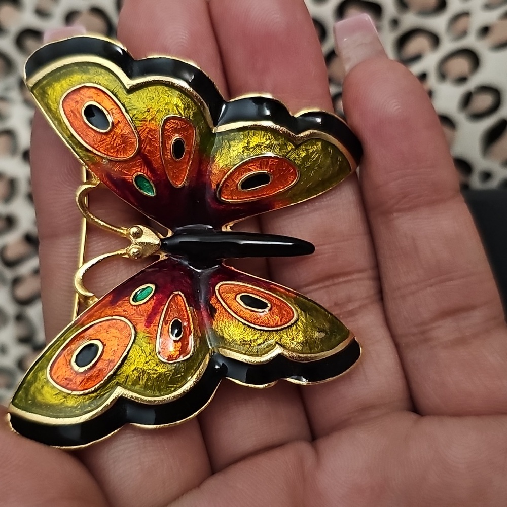 Vintage Signed Don Lin Beautiful Large Butterfly Brooch - Picture 2 of 6